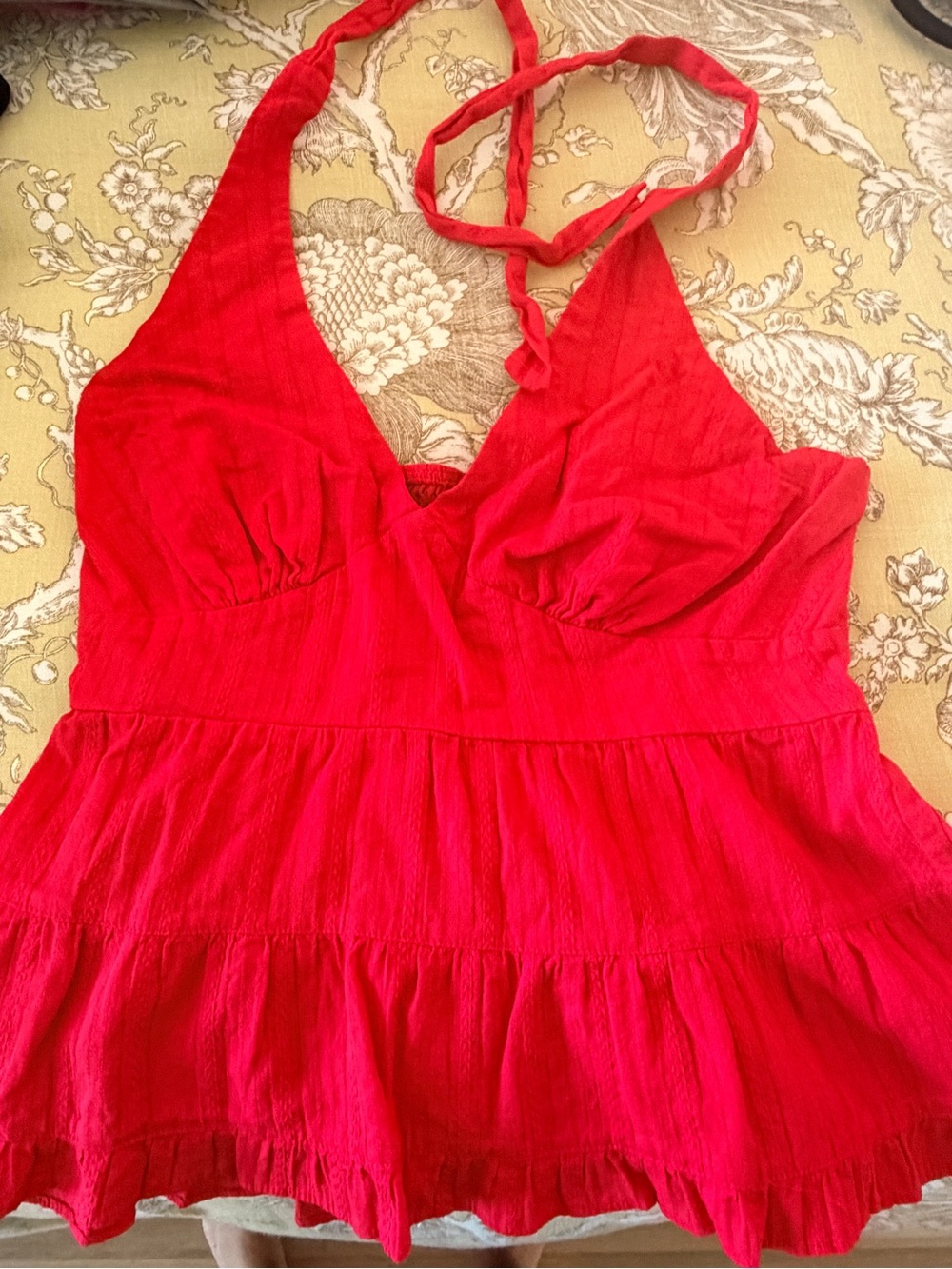 Wild Fable Red Halter Tiered Babydoll Top